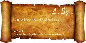 Laczlavik Szabolcs névjegykártya